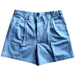 Vintage NWT Lands' End Men's Light Blue Pleated Front Chino Shorts